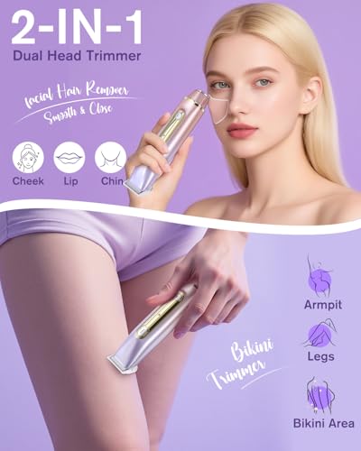 Afeitadora de bikini de doble cabeza 2025 impermeable y recargable para mujer 2