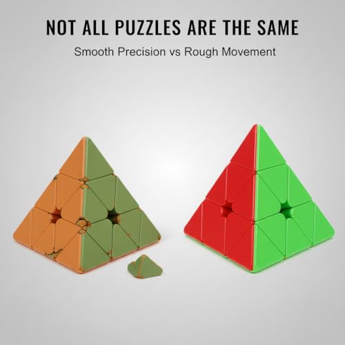 Image of MoYu Speed Cube, Pyramid 3D Pyraminx Stickerless Puzzle Cube, Toy 72mm, Smooth Turning ABS Brain Teaser Toy for Kids and Adults (Pyramid)