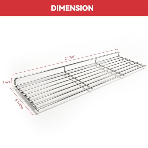 Image of Warming Rack for Captiva Designs 4-Burner Propane Gas BBQ Grill, GR001 Grill Warming Rack for Captiva Designs Accessories, Stainless Steel Upper Rack with Side Burner