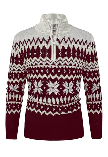 Aiyino Men's Halloween Christmas Knitted Pullover Sweater Warm Long Sleeve Polo Sweaters