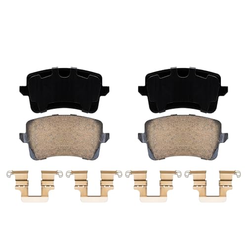Image of Detroit Axle - Rear Brake Kit for Audi Q5 S4 S5 SQ5, A4 A5 Quattro | Drilled and Slotted Disc Brake Rotors Ceramic Brake Pads Replacement 12.99 inch inch Rotors