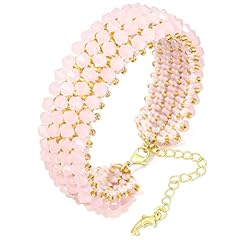 Pink Crystal-Gold Beads