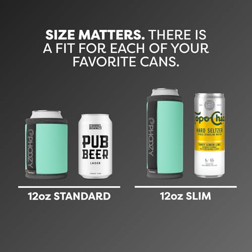 Image of PHOOZY Insulated Can Cooler for Slim 12 oz Cans - Patented Drink Sleeve with NASA-Inspired Technology - Keeps Beer, Soda & Sparkling Water Cold Longer - Lightweight Outdoor Can Holder - Mint
