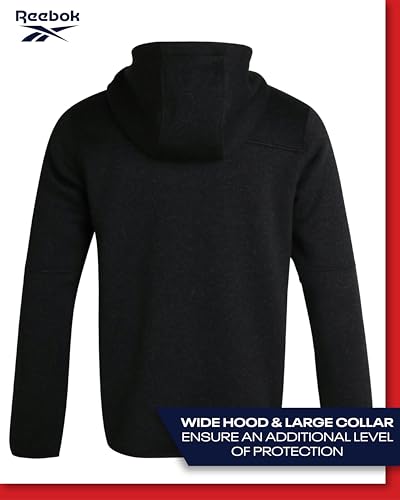 Image of Reebok Mens Fleece Lined Sweater Jacket, Weather Resistant Full Zip (M-XXL)