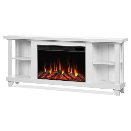 Real Flame Penrose Slim Electric Fireplace With Remote Control - Realistic Fireplace Heater - White Indoor Fireplace (7770E-W) #TOP2
