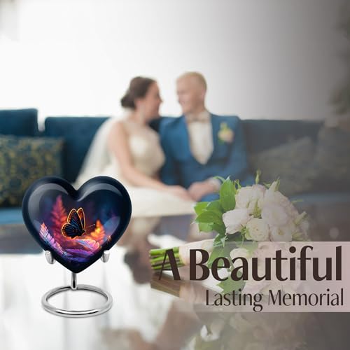 Image of Butterfly Urn Unique Little Urn for Ashes for Women & Men 3 Inch 2 Qty | Funeral Keepsake Urns Small Keepsake