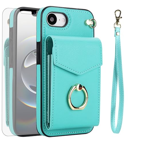 Coque iPhone SE4 2025 avec anneau et porte-carte pour voyager léger et protégé