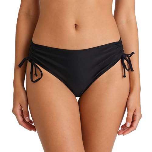 BBXWANG Women's Bikini Bottoms Drawstring Black Bikini Bottoms for Women UK Tie Side Mid Rise Swimwear Bathing Suit (UK, Alpha, M, Regular, Regular, Black)