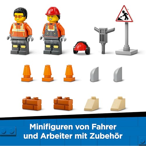 LEGO City Radlader - Spielzeugbagger für Kleinkinder, Mädchen und Jungen ab 4 Jahren - Fahrzeug Spielset - Montessori Geschenkideen für die Vorschule - Set mit 2 Bauarbeiter Minifiguren 60450