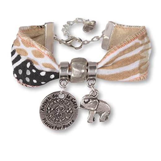 Anisch de la Cara Hakuna Matata Desert Sand damarmband – Hakuna Matata armband med karbinhake – omkrets ca 16–20 cm, med justeringskedjor – A4010922-f