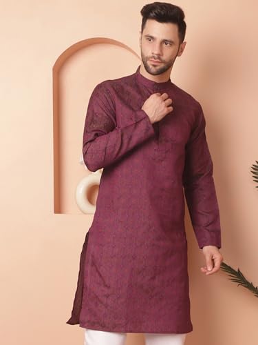 Image of Jompers Silk Men's Regular Fit Woven Design Kurtas
