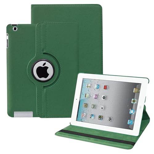 Image of M Cart 360 Degree Rotating PU Leather Flip Case Cover for Apple iPad 2 /iPad 3 /iPad 4 (Model : A1460, A1459, A1458, A1416, A1430, A1403, A1397, A1396, A1395) (Green)