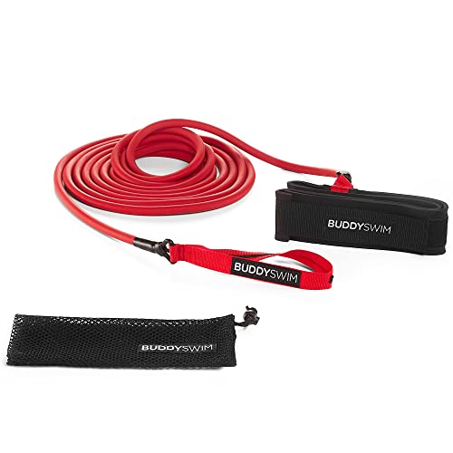 BUDDYSWIM Ceinture de Natation Entraînement de Natation Ceinture Nage avec Élastiques de Résistance et de Vitesse Assistée 6,2 m