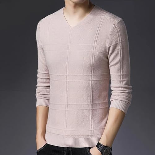 Long Sleeves Slim Fit Wool Sweater for Men Knit Pullover V Neck Lightweight Soft Jumper Top4