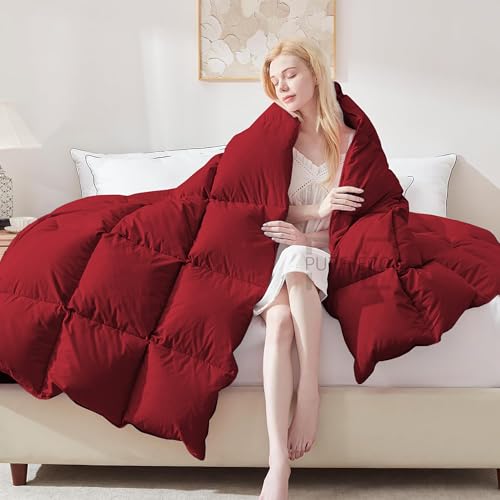 Image of PURE ECO Heavy Winter 400 GSM Comforter King Size (92 inchX106 inch) - Soft Quality Winter Blanket Soft Microfiber Fill - Duvet /Blanket King Size - Burgundy Color