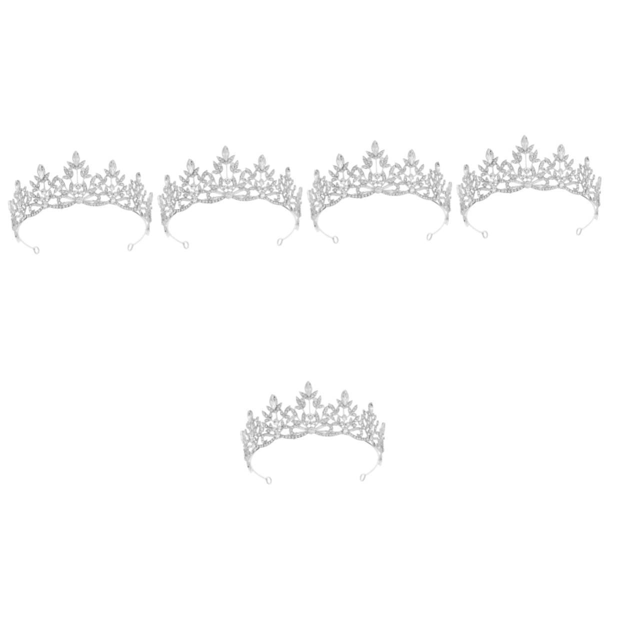 FRCOLOR 2 Uds Corona De Flores Nupcial Tocado De Plata Tocado De Cristal Pieza De Pelo Nupcial Aleación De Gema De Novia + Pieza De Cabeza De Diamantes De Imitación Para Boda Encantos De