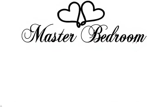 Letrero para puerta de dormitorio principal, calcomanías de vinilo removibles, decoración de habitación, letrero de corazón de amor
