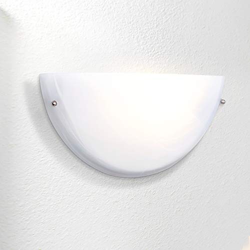 Image of Yosemite Home Decor 1371-1MC Glacier Point Half-Moon One-Light Wall Sconce Light, Ivory Cloud Glass Shade