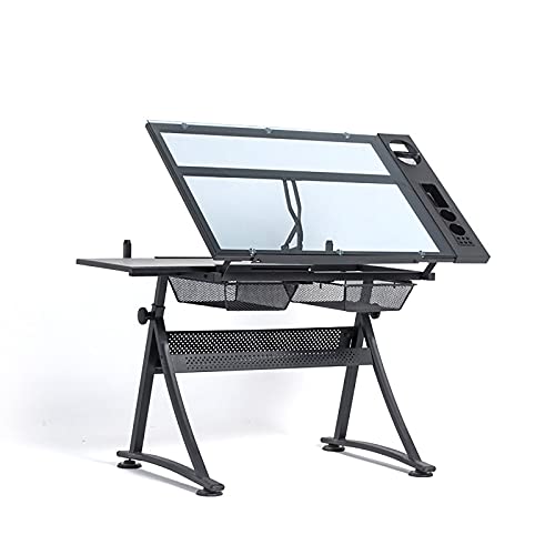 OTQEFTN Drafting Desks,Drafting Table,Drafting Tables American Children Adult Liftable Glass Drawing Table Art Work Table