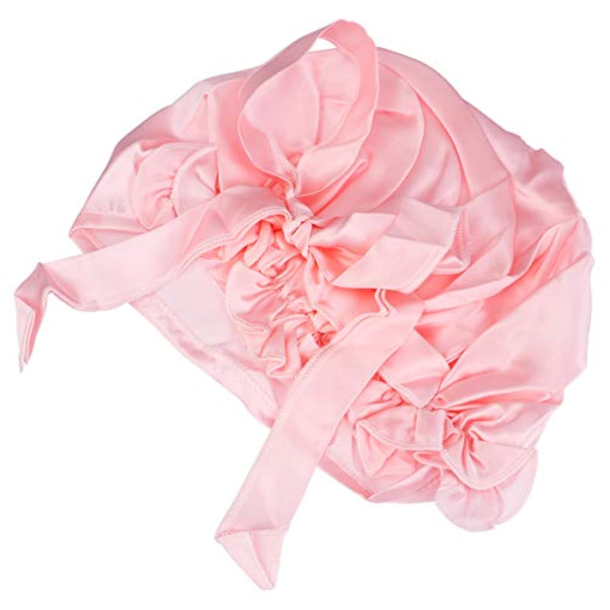 Satin Sleep Cap Bowknot, Silk Night Cap for Women, Light Pink