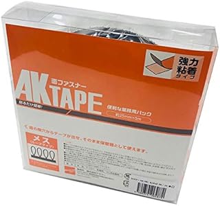 面ファスナー AK-08 / 13001354 AKテープ メス 粘着付 ブラック 幅25mm×長さ5m