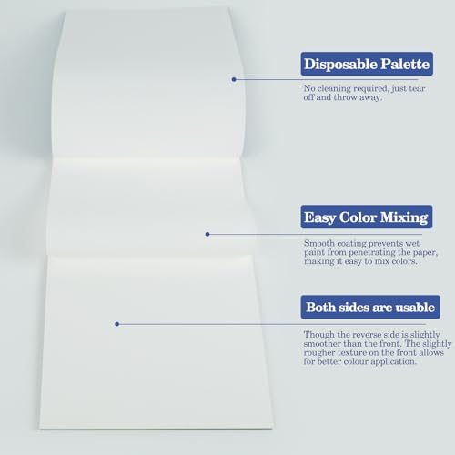 Image of Disposable Palette Paper Pad - 50 Sheets 9x5.5 inch Artist Mixing Paper for Adults Students (9 x 5.5in - 5books)
