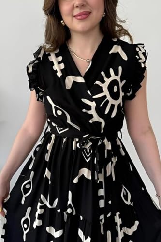 Image of ROYALICA Women's Pure Cotton Maxi Midi Dress Western Dress for Women Elegant Floral Printed Long Dresses | Soft & Breathable Fabric | Casual Trending Dress for Women