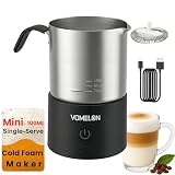 Single-Serve Rechargeable Milk Frother, Portable Mini Electric Cold-Only Foam Maker, Magnetic Jug Frother for Iced Latte & Matcha,Black