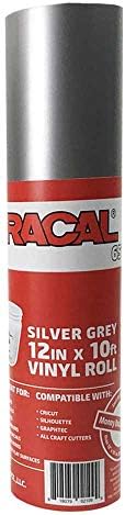 12.125" x 10ft Roll of Oracal 651 Silver Grey Craft Vinyl - On a 2.5" Core - Adhesive Vinyl for Cricut, Silhouette, and Cameo Cutters - Gloss Finish - Outdoor and Permanent