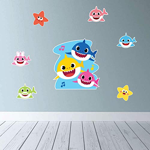 Vinilo decorativo Baby Shark para pared 50x40 pulg miniatura 2