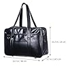 ABOOFAN Japanische Tasche, große Kuriertasche, Kunstleder, niedliche Tragetasche, Kawaii, Umhängetasche, Handtasche, Schwarz, 40x14.5x26cm #1