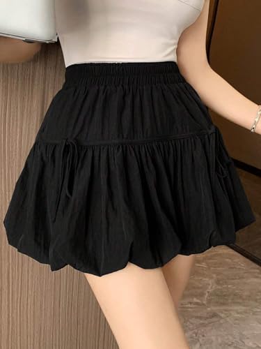 Women's Pleated Mini Skirt - Stretch Short Skirt - Comfort Fit with Bow