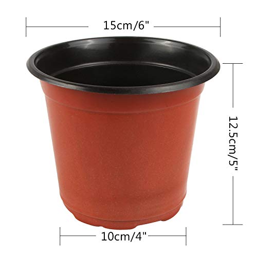 Augshy 130 Packs 6 Inches Plastic Plant Nursery Pots, Seed Starting Pot Flower Container for Succulents Seedlings, Cuttings - Image 2