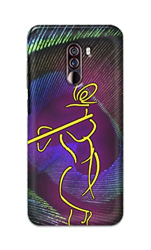 Image of PRINTFIDAA Lord Krishna On Peacock Feather Hard Back Cover for Poco F1, Pocophone F1 Back Cover -(P6) KAT1007