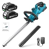 【2025新型】Elikliv ヘッジトリマー 充電式 電動 剪定トリマー 革新的な350度回転機能を搭載 刈り込み幅350mm カット直径15mm 両刃式駆動 ガーデントリマー 2個大容量バッテリー 枝切り 庭木や生垣の剪定 植木手入れ 園芸用品 低騒音 軽量 マキタ18Vバッテリー対応