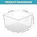 Vtopmart 4 Pack Extra Large Clear Plastic Storage Bins,11x11 Cube Acrylic Organizer Square Containers with Handle for Pantry,Closet,LaundryRoom,Kitchen,Bathroom,UnderSink Organization