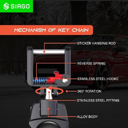 Image of SIAGO Premium TPU Car Key Cover and Metal Keychain Compatible with Kia Carnival 5 Button Flip Key (Grey)