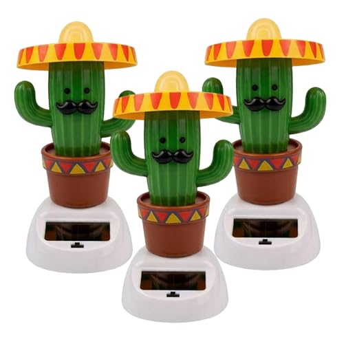 Cabezones solares de cactus animados para decoración interior y juego infantil