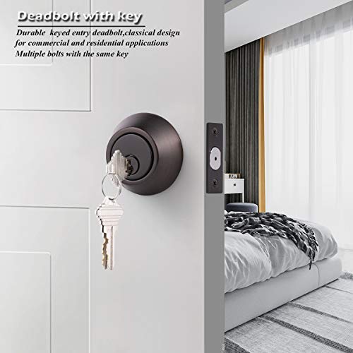 Gobrico 2 Keyed Alike Single Cylinder Deadbolts Door Lock With Same Key Oil Rubbed Bronze Finished #TOP1