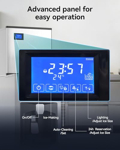 Image of EUHOMY Commercial Ice Maker Machine 500Lb /24H, Ice Ready in 10-15 min,SECOP Compressor, Industrial Ice Machine with 130Lbs Automatic Ice Bin Dispenser, Ice Maker Machine for Hotel /Restaurant /Business