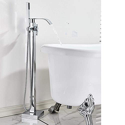 Robinet de baignoire à poser au sol avec ensemble douche de pluie et cascade - 2