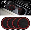 Mandark 4PCS 2.75 Inch Posavasos para Portavasos de Auto, Antideslizantes, Negro/Rojo | Construcción de PVC, superficie lavable e impermeable, aptos para la mayoría de autos, SUVs y camionetas, accesorios automotrices 2