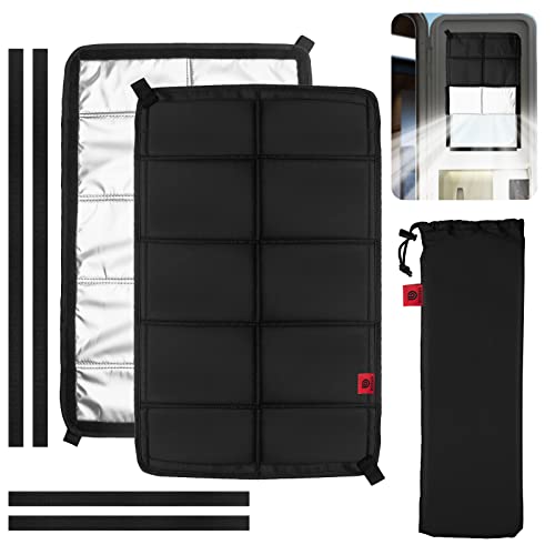 BOYISEN Magnetic RV Door Window Shade-25 x16inch Collapsible Magnet Camper Door Window Cover Blackout Shades UV Protection Fabric Waterproof Thickened Camper Trailer RV Sun Shade for Camper Windows