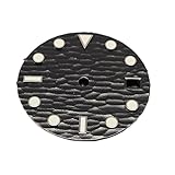 ATOMUSERLY 1pc quadrante 28,5 mm orologio verde luminoso con finestra del calendario non numerico for movimenti NH35/36(White)