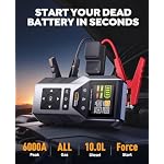 YaberAuto 6000A Portable Car Jump Starter with OBD2 Scanner, Code Reader - Image 2
