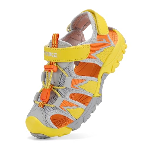 Image of JMFCHI Boys Girls Kids Closed Toe Sports Sandals Summer Water Shoes | Little /Big Kid,Comfortable lightweight,Non-slip soft sole,Hook-and-loop closure,Easy wear,Anti-collision toe,Daily casual