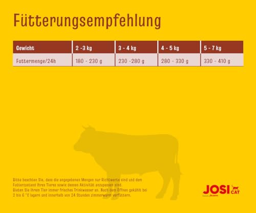 JosiCat Beef in Jelly (12 x 400 g) | Adult | Premium Nassfutter für ausgewachsene Katzen | Rind in Gelee | Vitamin D3 & E | getreidefrei | Powered by JOSERA | Katzenfutter nass | 12er Pack