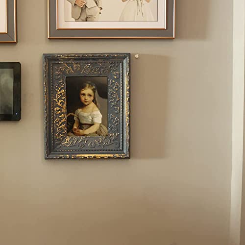 Weitine 5X7 Picture Frame Blue Rustic Picture Frames 5X7 Unique Handmade Distressed Design Wooden Material Photo Frame For Tabletop Decoration #TOP2