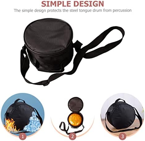 Bag Portable Tongue Strap for Beginner Holder with Instrument Bag Black Carrying Storage Inch Percussion Convenient/ Shoulder Handpan Adult Kid Carry Padded Case Tambourine 7 41IGuCKJ+RL. AC
