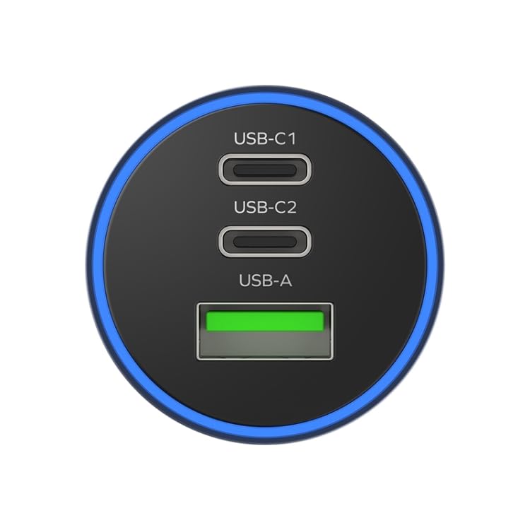 Image of ELECTROPRIME Compatiable for MOMAX UC17E 100W USB-C /Type-C x 2 + USB Three Ports Car Charger